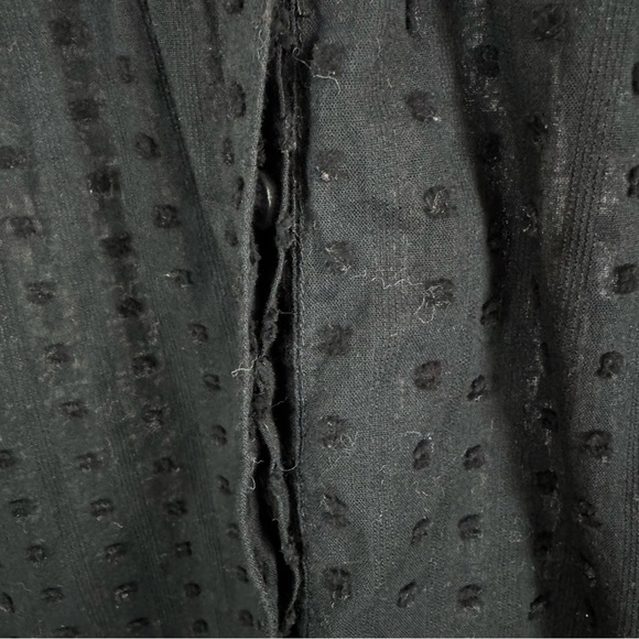 Point Sur Black Swiss Dot Long Sleeve Button Down Blouse Size 4 - Picture 4 of 7